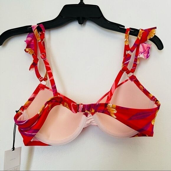 Bikini Top Lift Ruffle Strap size 34C tropical Floral - Picture 5 of 6